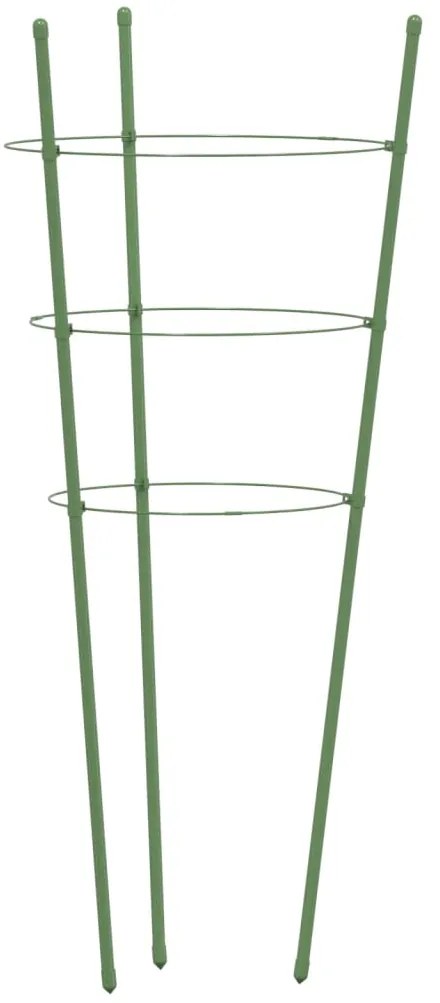 vidaXL Στηρίγματα Φυτών Κήπου 3 Δακτύλιοι 5 τεμ. Πράσινα 45 εκ. Ατσάλι