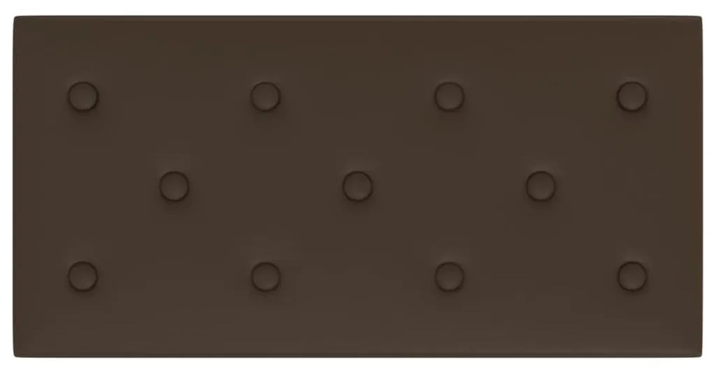 vidaXL Πάνελ Τοίχου 12 τεμ. Καφέ 60 x 30 εκ. 2,16 μ² Συνθετικό Δέρμα