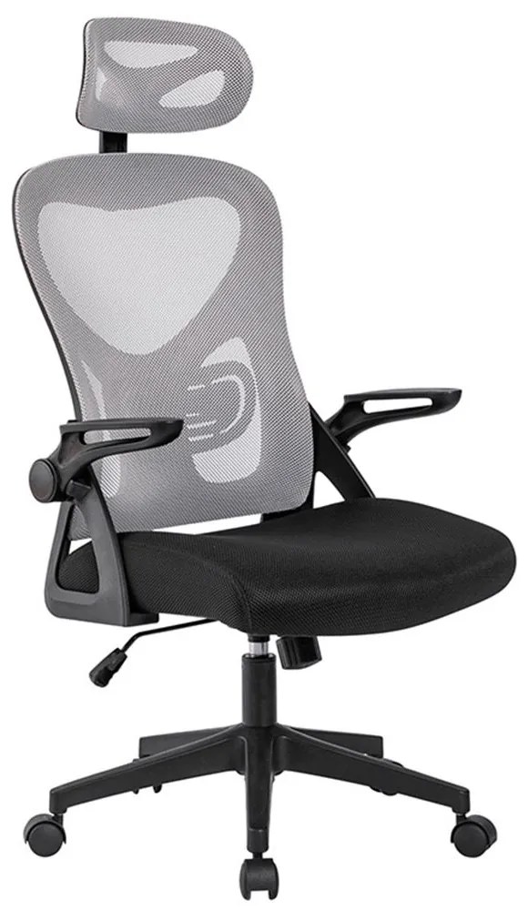 Πολυθρόνα Γραφείου A8980 01.0381 59x63x46-113/56-122cm Black-Grey Zita Plus
