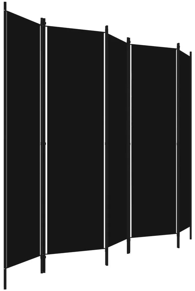 vidaXL Διαχωριστικό Δωματίου με 5 Πάνελ Μαύρο 250 x 180 εκ.