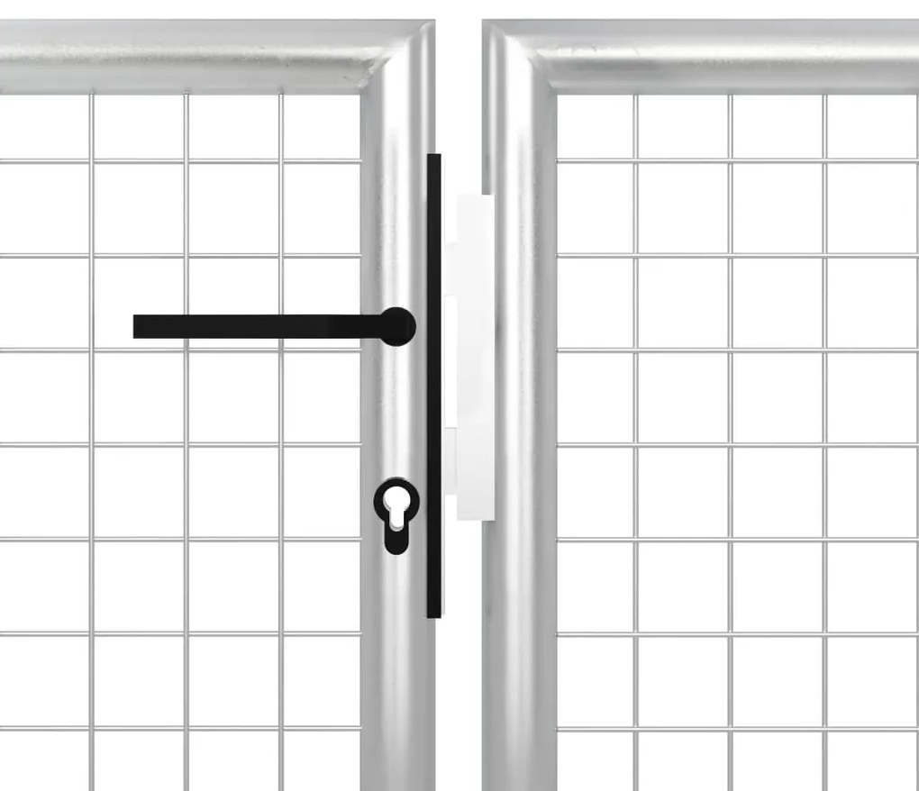 vidaXL Πόρτα Κήπου Ασημί 400x100 εκ. από Ατσάλι