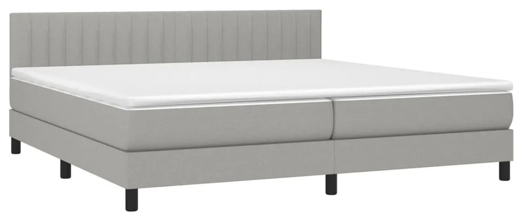 ΚΡΕΒΑΤΙ BOXSPRING ΜΕ ΣΤΡΩΜΑ ΑΝΟΙΧΤΟ ΓΚΡΙ 200X200 ΕΚ. ΥΦΑΣΜΑΤΙΝΟ 3140241