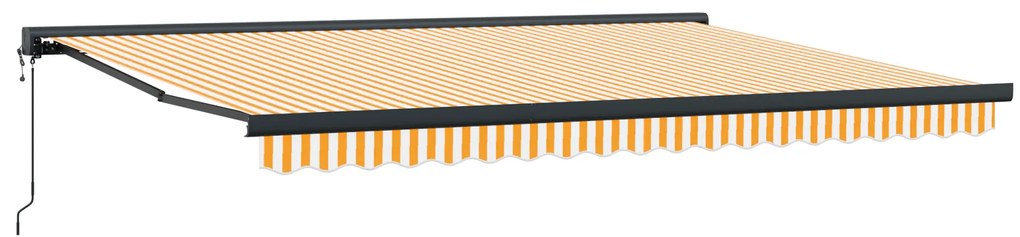 vidaXL Ανασυρόμενη Τέντα Πορτοκαλί και Λευκή 450x300 εκ.