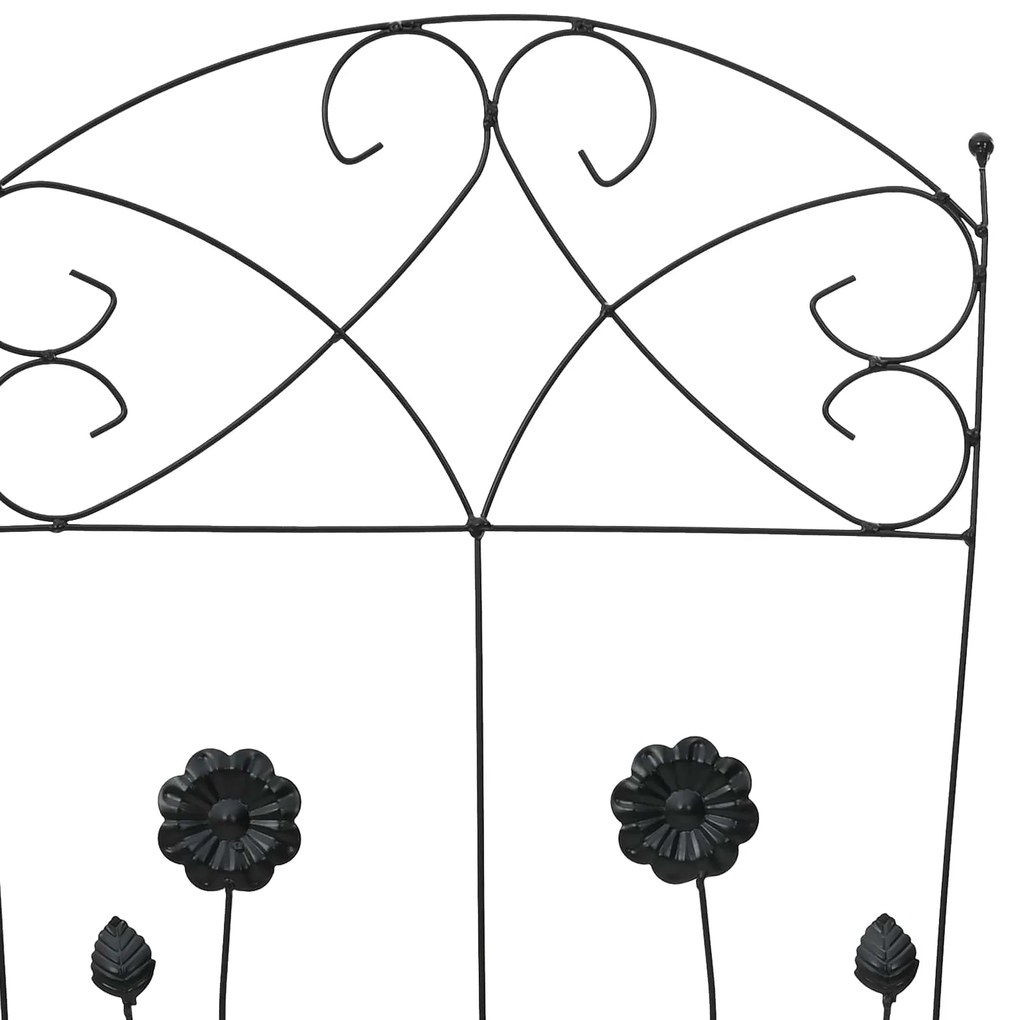vidaXL Φράχτης Κήπου 3 pcs Μαύρο 112 x 40 εκ Ατσάλι