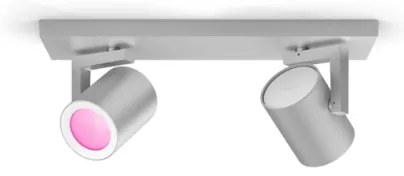 Έξυπνο Φωτιστικό Οροφής Σποτ Led 2xGU10 5,7W Κινητό RGBW Hue Argenta Philips Hue-915005762401-Inox 915005762401