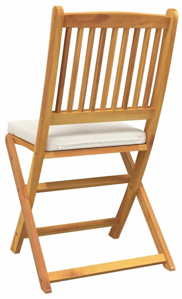 vidaXL Πτυσσόμενη Καρέκλα με μαξιλάρι 4 pcs Λευκό 49 x 57.5 x 92εκ