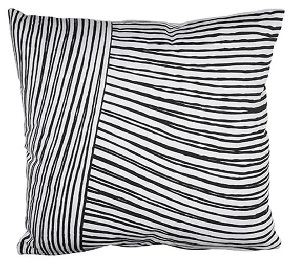Μαξιλάρι Διακοσμητικό (Με Γέμιση) Stripes 02.1064335 Black-White 45X45 100% Cotton