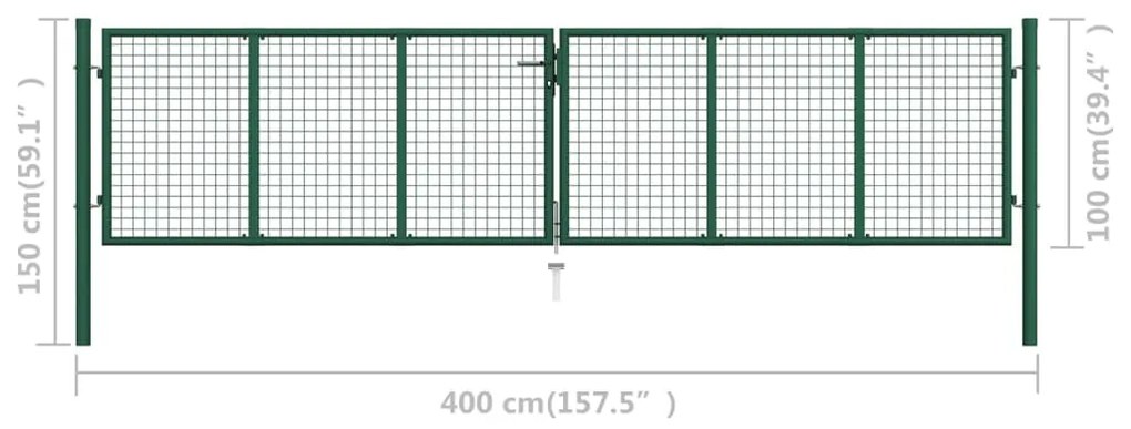 ΠΟΡΤΑ ΠΕΡΙΦΡΑΞΗΣ ΜΕ ΠΛΕΓΜΑ ΠΡΑΣΙΝΗ 400 X 100 ΕΚ. ΑΤΣΑΛΙΝΗ 145748