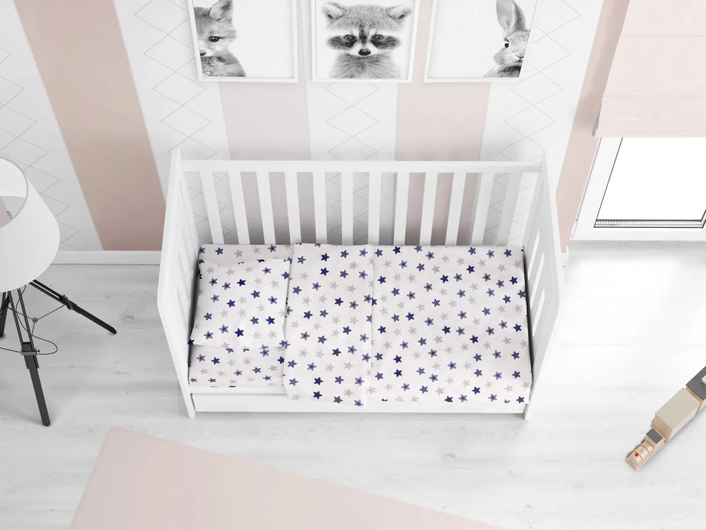 DIMcol ΠΑΠΛΩΜΑΤΟΘΗΚΗ ΕΜΠΡΙΜΕ ΒΡΕΦ Cotton 100% 120Χ160 Star 102 Blue 1915717607310270