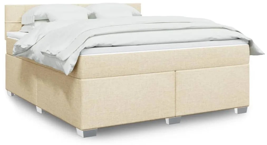 ΚΡΕΒΑΤΙ BOXSPRING ΜΕ ΣΤΡΩΜΑ ΚΡΕΜ 180X200 ΕΚ. ΥΦΑΣΜΑΤΙΝΟ 3285972