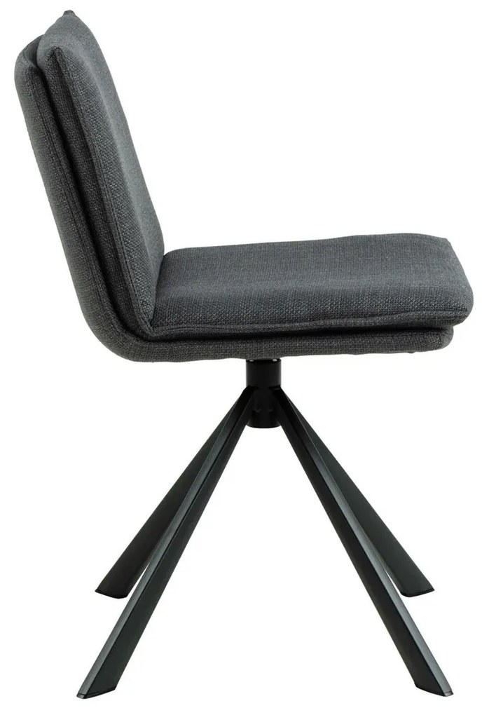 Καρέκλα Oakland 898, Μαύρο, Γκρι, 85x48x59cm, 8 kg, Ταπισερί, Μεταλλικά, Ξύλο | Epipla1.gr