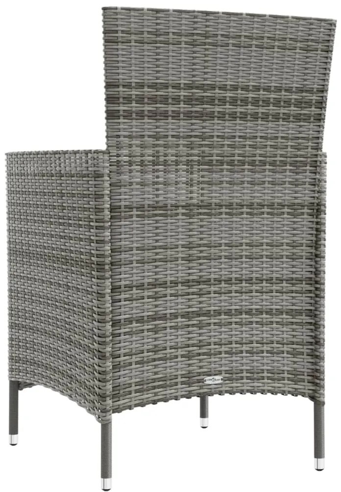 vidaXL Καρέκλες Κήπου 2 τεμ. Γκρι από Συνθετικό Ρατάν με Μαξιλάρια