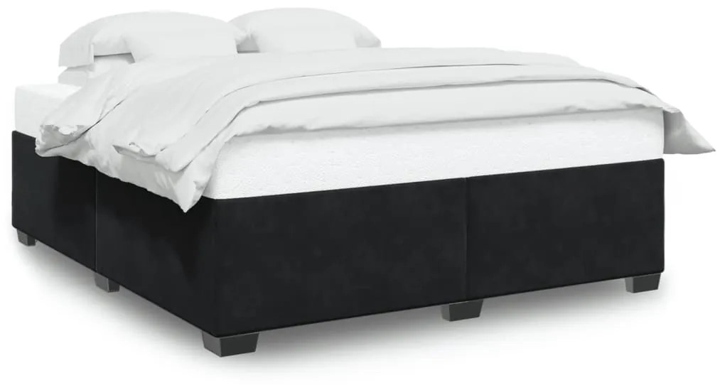 Σκελετός Κρεβατιού Χωρίς Στρώμα Μαύρο 180x200 εκ. Βελούδινο