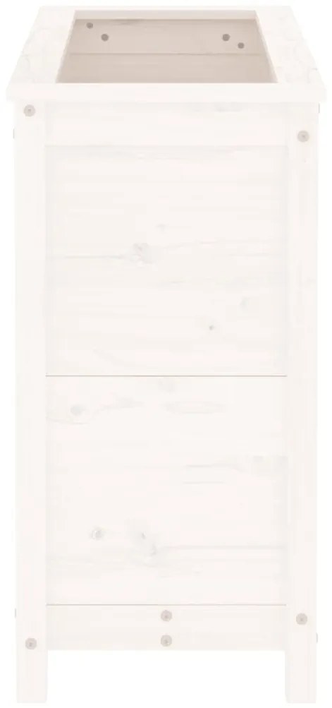 vidaXL Ζαρντινιέρα Λευκή 82,5 x 40 x 78 εκ. από Μασίφ Ξύλο Πεύκου