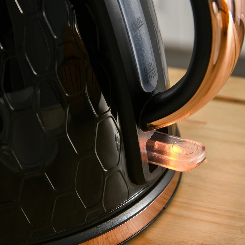 HOMCOM Σετ βραστήρα και τοστιέρας, 1,7 L, διάφορες λειτουργίες, οθόνες LED, μαύρο