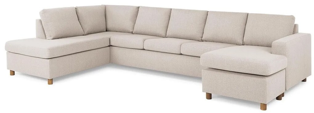 Γωνιακός Καναπές Scandinavian Choice C157, Ανοιχτό καφέ, 344x199x80cm