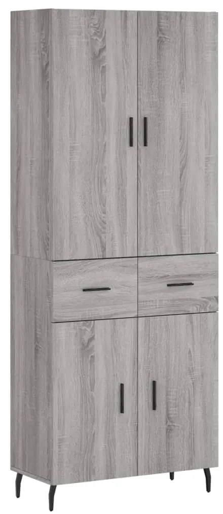 vidaXL Ντουλάπι Γκρι Sonoma 69,5 x 34 x 180 εκ. Επεξεργασμένο Ξύλο