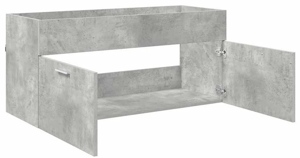 vidaXL Ντουλάπι νιπτήρα Επιτοίχιο Σκυρόδεμα Γκρι 38,5 x 100 x 46 εκ.