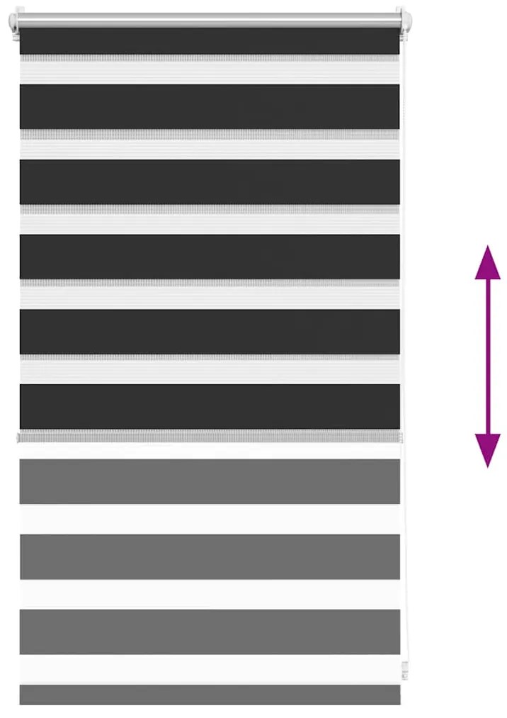 vidaXL Σύστημα Σκίασης Ρόλερ Zebra Μαύρο 50 x 100 εκ.