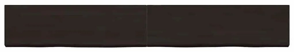 vidaXL Ράφι Τοίχου Σκούρο Καφέ 200x30x(2-6) εκ. Επεξ. Μασίφ Ξύλο Δρυός