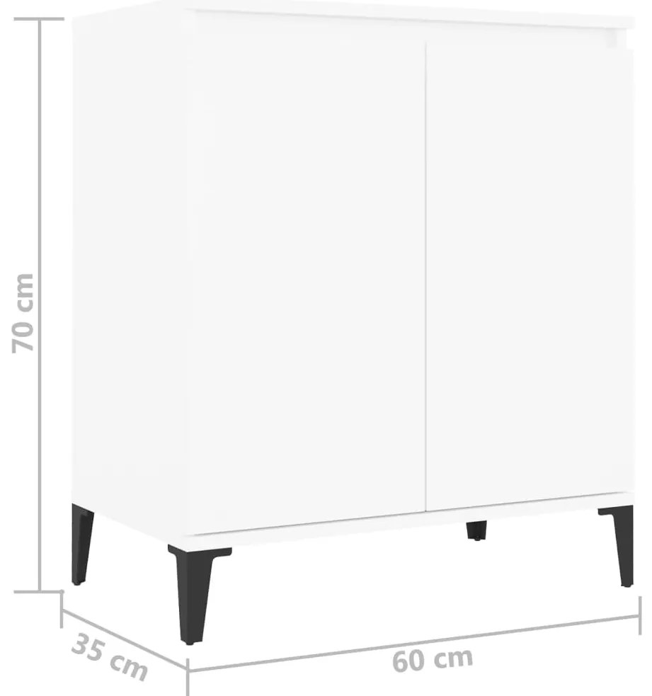 vidaXL Συρταριέρα Λευκή 60 x 35 x 70 εκ. από Επεξεργασμένο Ξύλο
