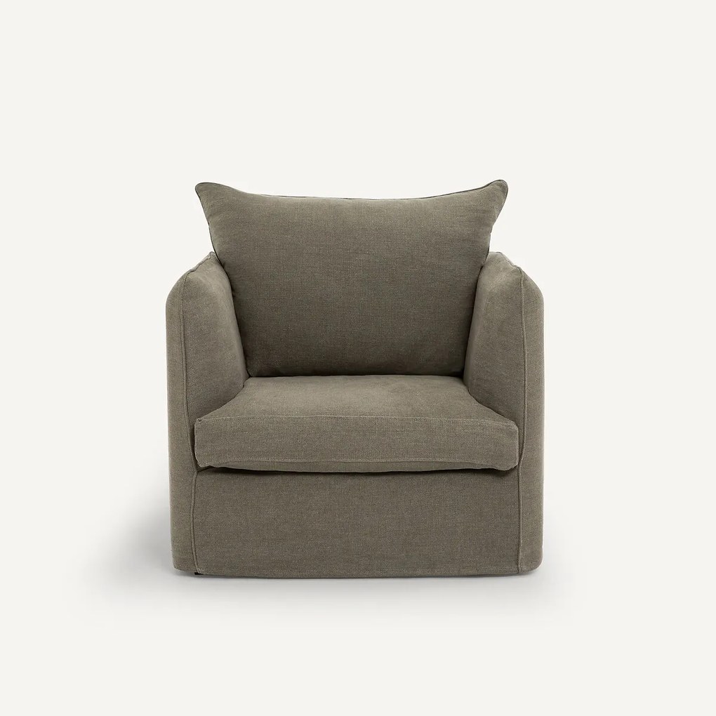 Πολυθρόνα από λινό stonewashed, Neo Chiquito