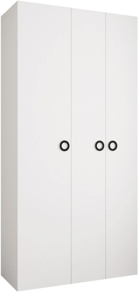 Ντουλάπα Como I 120 Τρίφυλλη-Λευκό - Μαύρο