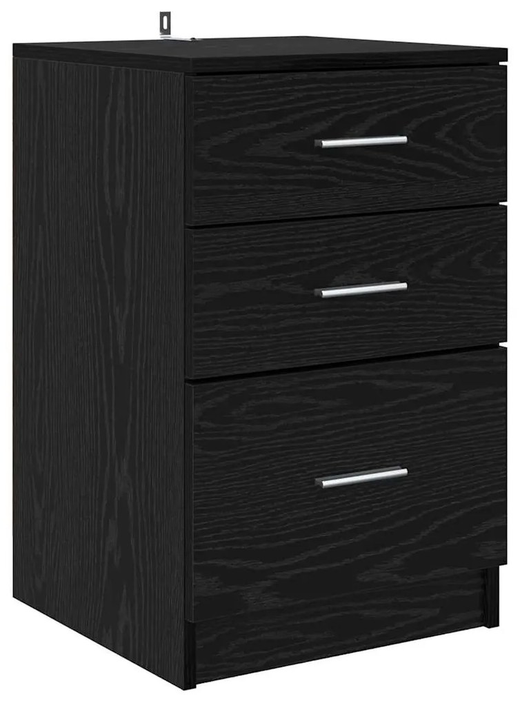 vidaXL Κομοδίνο Μαύρη Οξυά 40 x 40 x 63 εκ. Επεξεργασμένο ξύλο