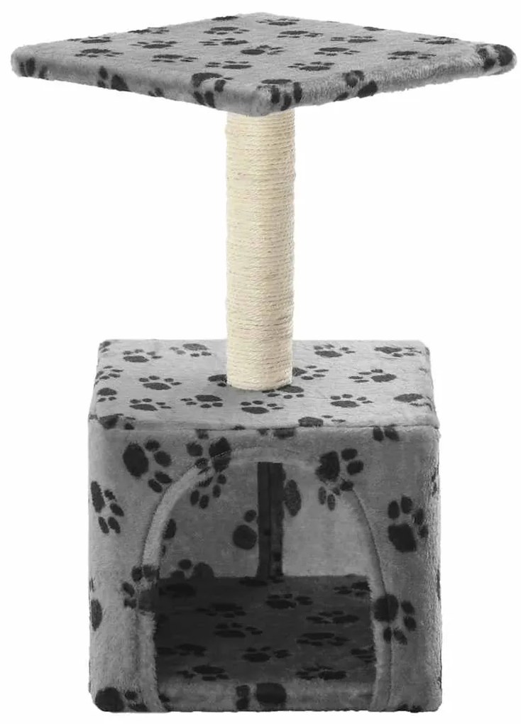 vidaXL Γατόδεντρο Τύπωμα Πατούσας Γκρι 55 εκ. με Στύλο από Σιζάλ