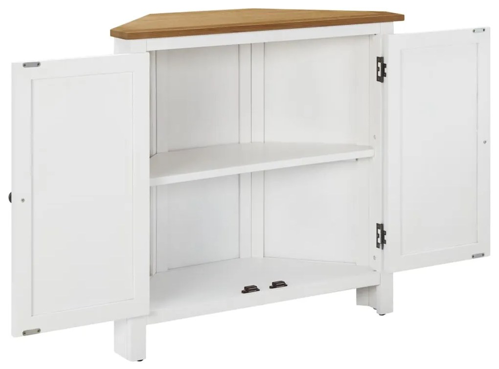 vidaXL Ντουλάπι Γωνιακό 80 x 33,5 x 78 εκ. από Μασίφ Ξύλο Δρυός