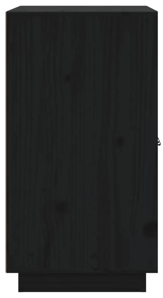 vidaXL Μπουφές Μαύρος 65,5x40x75 εκ. από Μασίφ Ξύλο Πεύκου