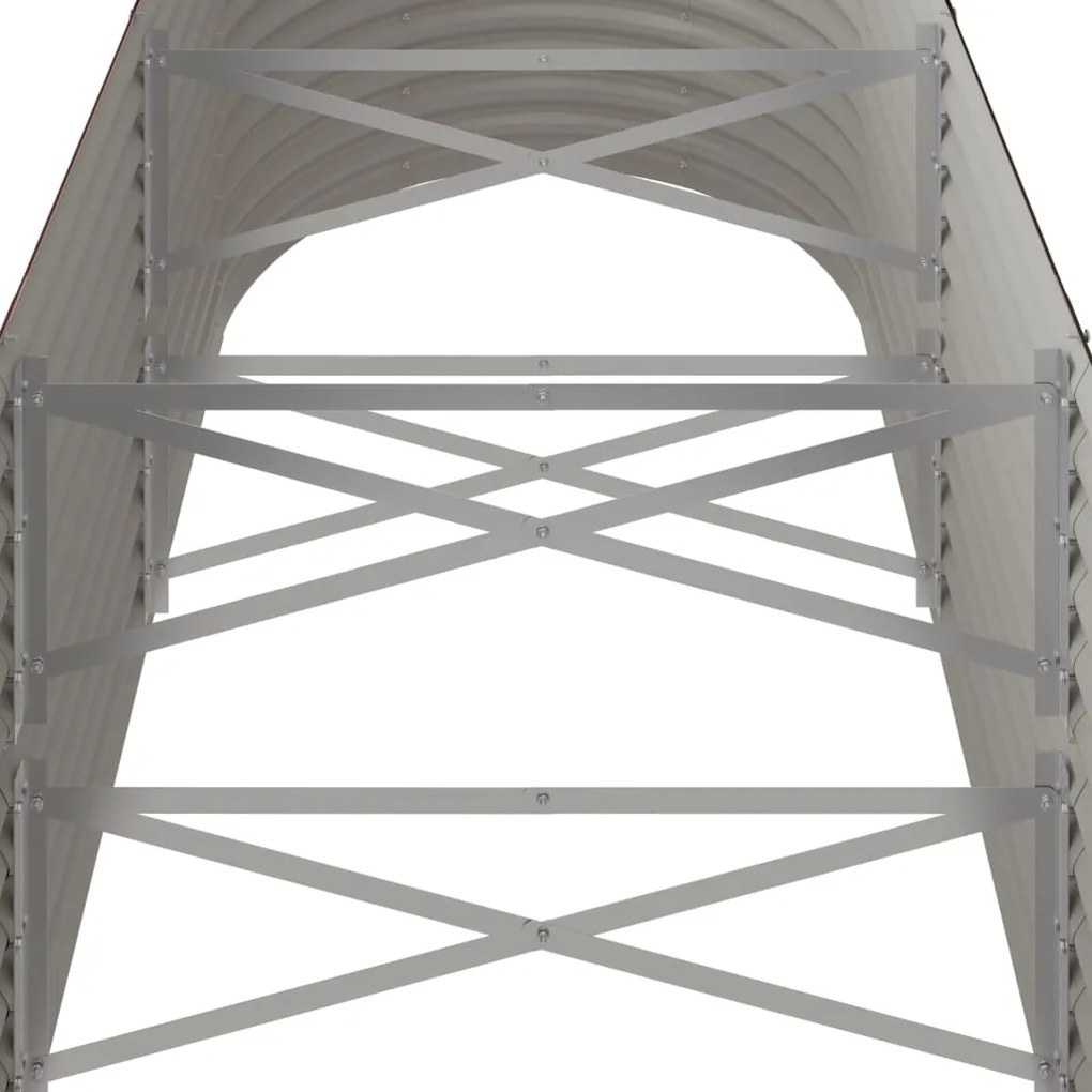 vidaXL Ζαρντινιέρα Καφέ 224x40x36 εκ. Γαλβανισμένος χάλυβας