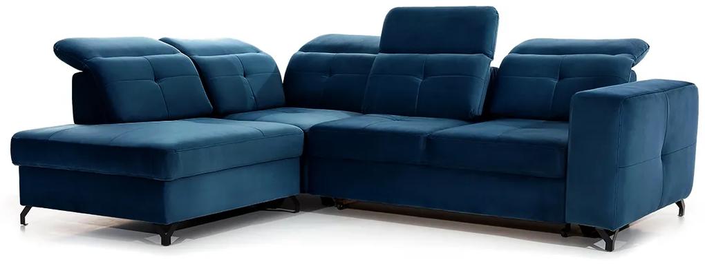 Γωνιακός καναπές Κρεβάτι BELAVIO L, με αποθηκευτικό χώρο, μπλέ 272x107x207cm-Αριστερή γωνία-BOG3444