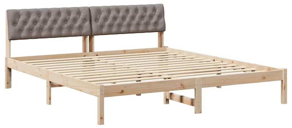 vidaXL Σκελετός Κρεβατιού με κεφαλάρι Καφέ και ταμπά 180 x 200 cm