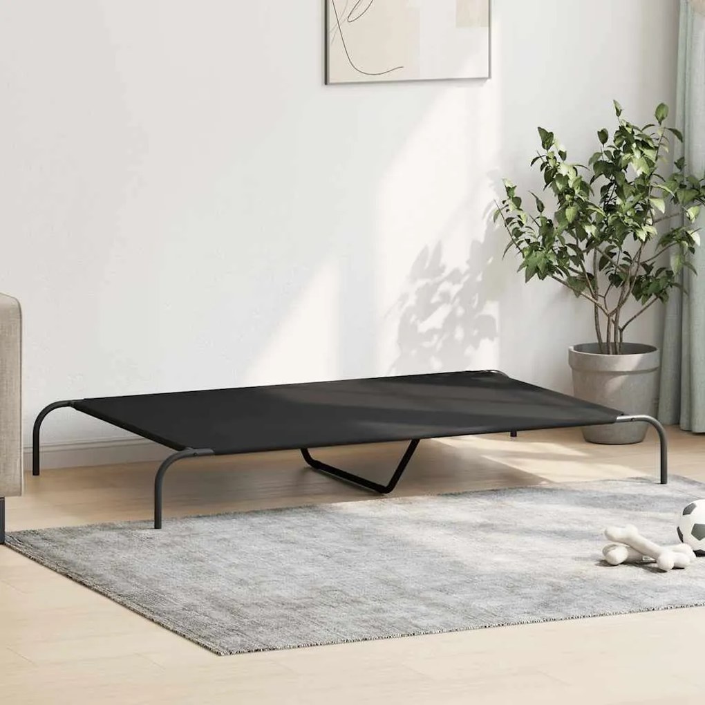 vidaXL Ανυψωμένο κρεβάτι σκύλου μαύρο 150x90x20 cm ύφασμα Οξφόρδης