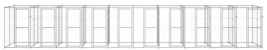 vidaXL Κλουβί Σκύλου Εξωτερικού Χώρου 24,2 μ² από Γαλβανισμένο Χάλυβα