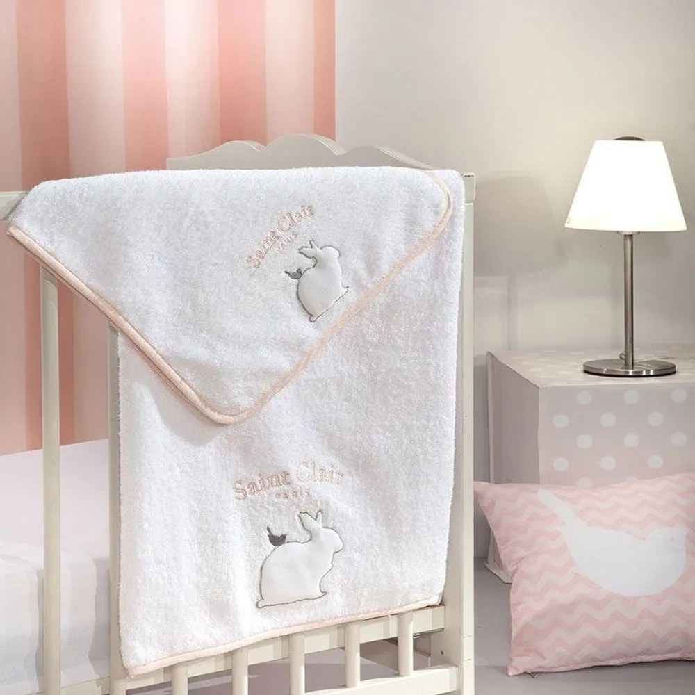 Πετσέτες Βρεφικές Lapin (Σετ 2τμχ) Pink Saint Clair Σετ Πετσέτες 65x120cm 100% Cotton