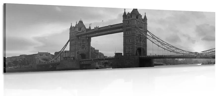 Picture Tower Bridge στο Λονδίνο σε ασπρόμαυρο - 120x40