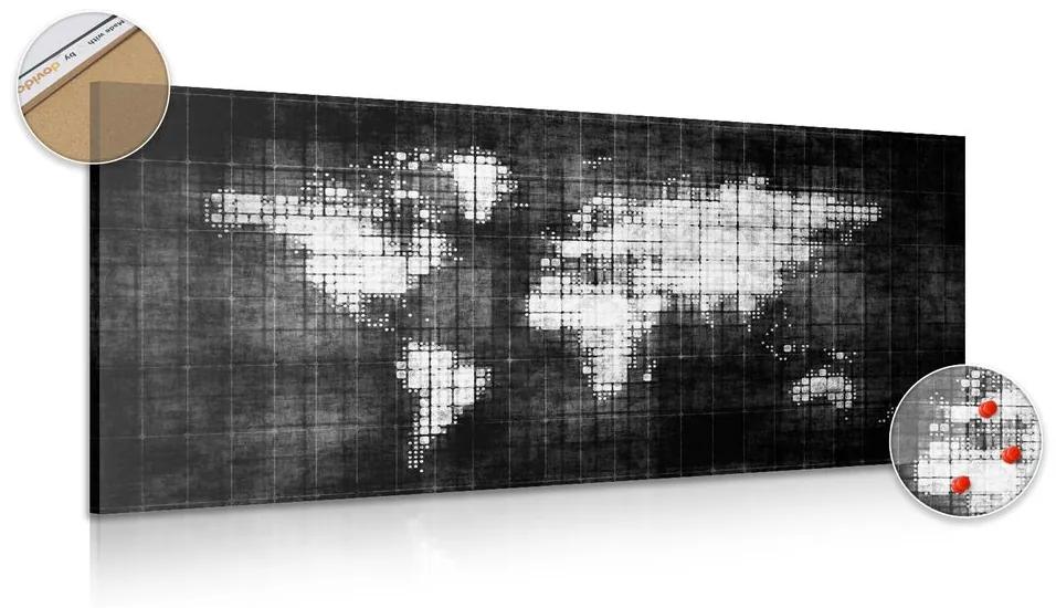 Εικόνα ενός κόσμου από φελλό σε έναν ασπρόμαυρο χάρτη - 100x50  smiley
