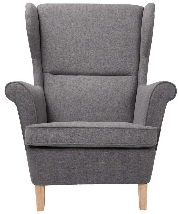 Πολυθρόνα - μπερζέρα Malei ύφασμα σε γκρι απόχρωση-ξύλινα πόδια 85x93x100εκ 85x93x100 εκ.