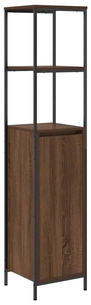 vidaXL Σετ Επίπλων Μπάνιου 2 pcs Καφέ δρυς και Μαύρο 36 x 35 x 165 εκ