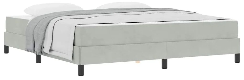 vidaXL Κρεβάτι box spring με στρώμα Ανοιχτό γκρι 180 x 200 cm Βελούδο