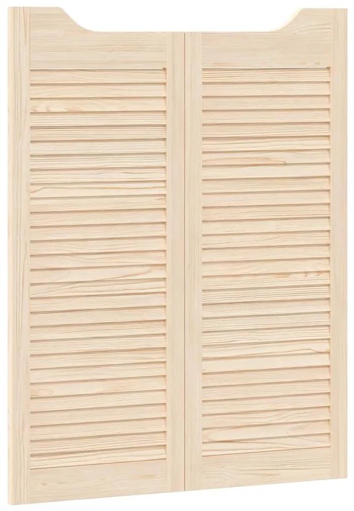 SWING DOORS LOUVRED DESIGN 2-PAIR 100X80 CM ΜΑΣΙΦ ΞΥΛΟ ΠΕΥΚΟ 4107129