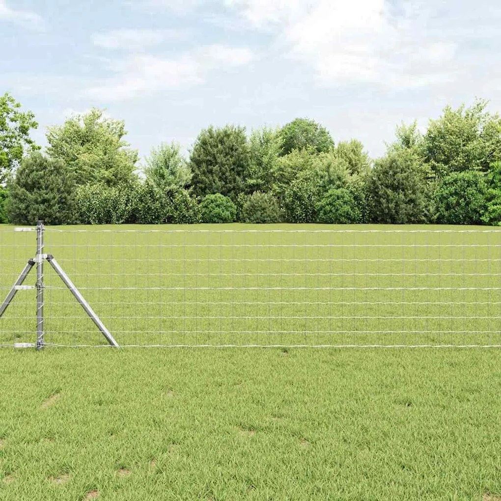 vidaXL Ευρωπαϊκό Φράχτη με 7 Στυλέους 0.8x10m, Γαλβανισμένος Χάλυβας