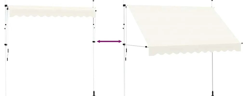 vidaXL Τέντα Συρόμενη Χειροκίνητη Κρεμ 300 εκ.