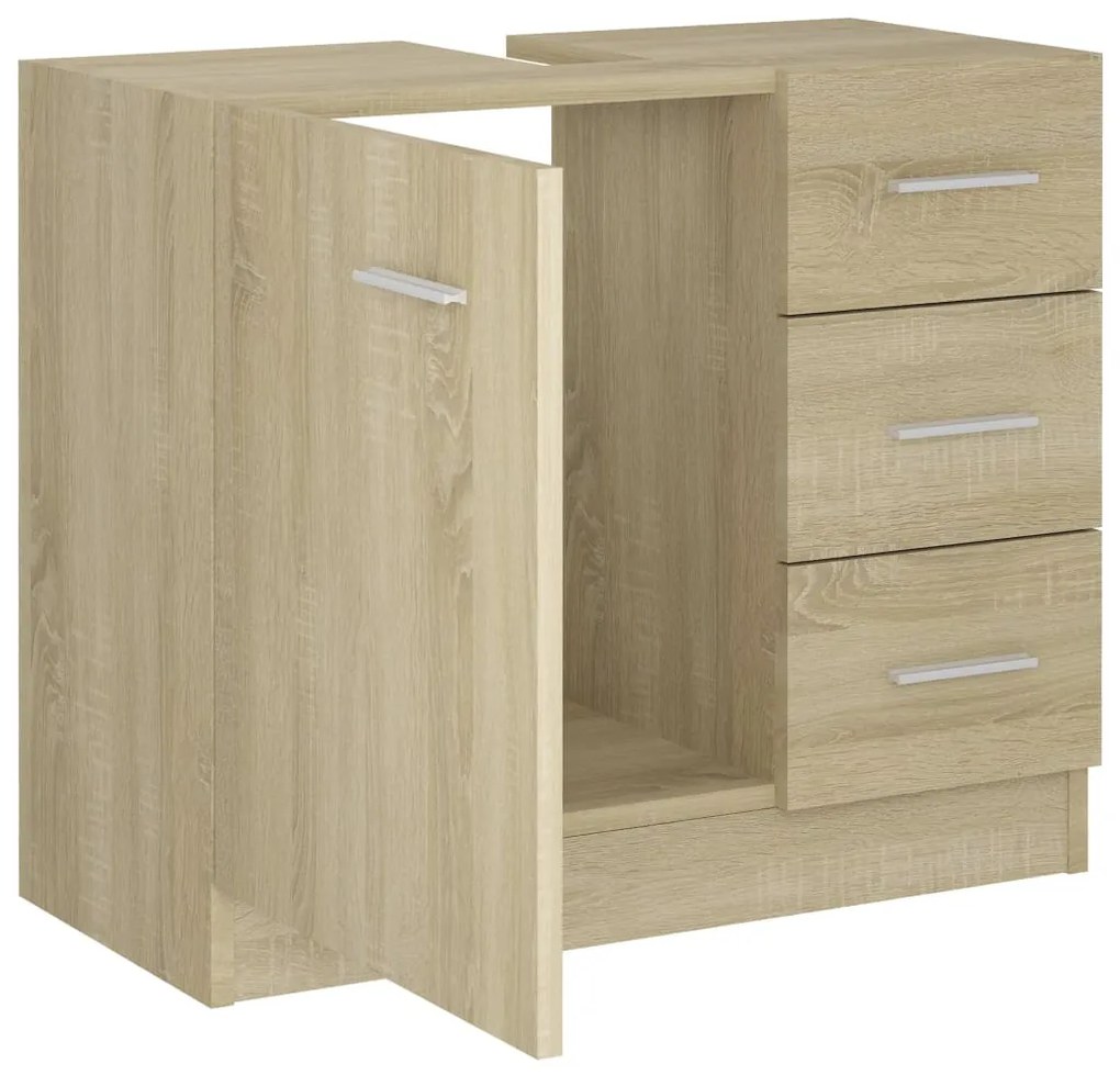 vidaXL Ντουλάπι Νιπτήρα Sonoma Δρυς 63x30x54 εκ. Επεξεργασμένο Ξύλο