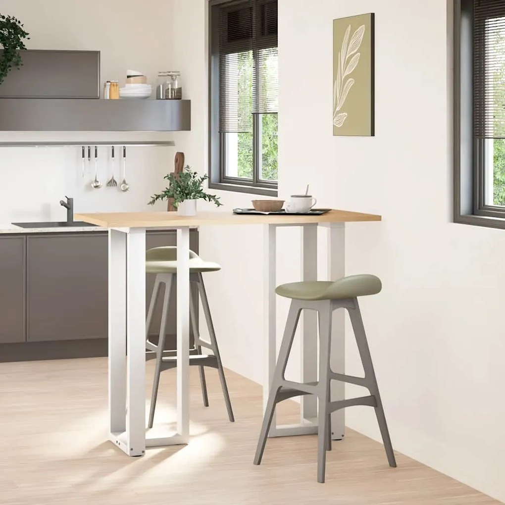 Πόδια τραπεζιού μπαρ σε σχήμα T 2 τεμ. Λευκό 50x35x(110-111)εκ. - Λευκό