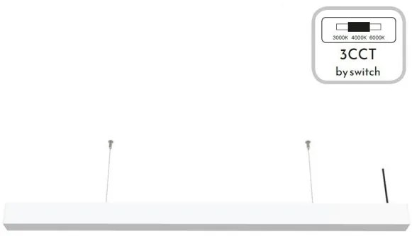Γραμμικό Φωτιστικό LED 30W 3CCT By Switch Αλουμίνιο Inlight-6072-90-WH-Λευκό 6072-90-WH