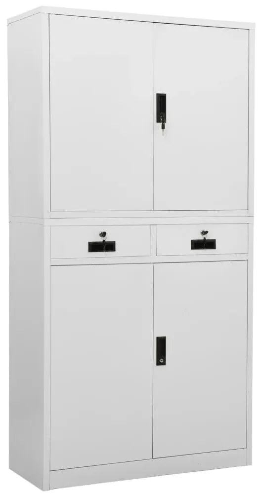 vidaXL Ντουλάπα Γραφείου Ανοιχτό Γκρι 90 x 40 x 180 εκ. Ατσάλινη