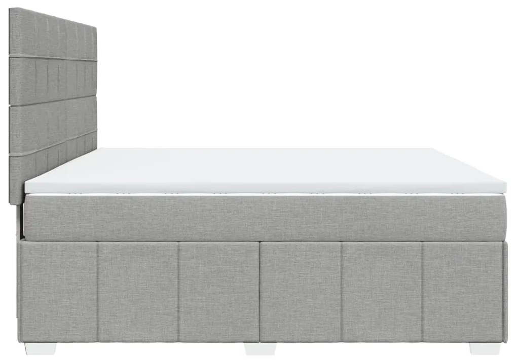 Κρεβάτι Boxspring με Στρώμα Ανοιχτό Γκρι 180x200 εκ. Υφασμάτινο - Γκρι